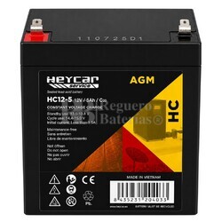 Bater�a 12 Voltios 5 Amperios | Heycar HC12-5